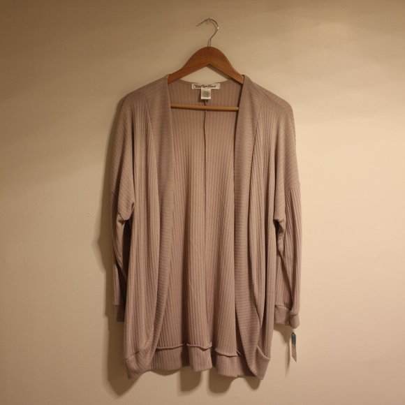 Youth in Revolt Beige Pink Open Ribbed Cardigan - Picture 5 of 6